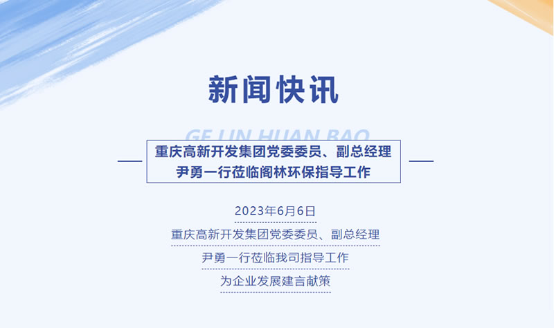 新聞快訊 | 重慶高新開發集團黨委委員、副總經理尹勇一行蒞臨閣林環保指導工作