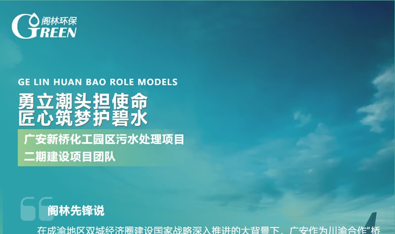 閣林先鋒 | 廣安新橋化工園區污水處理項目二期建設項目團隊：勇立潮頭擔使命，匠心筑夢護碧水